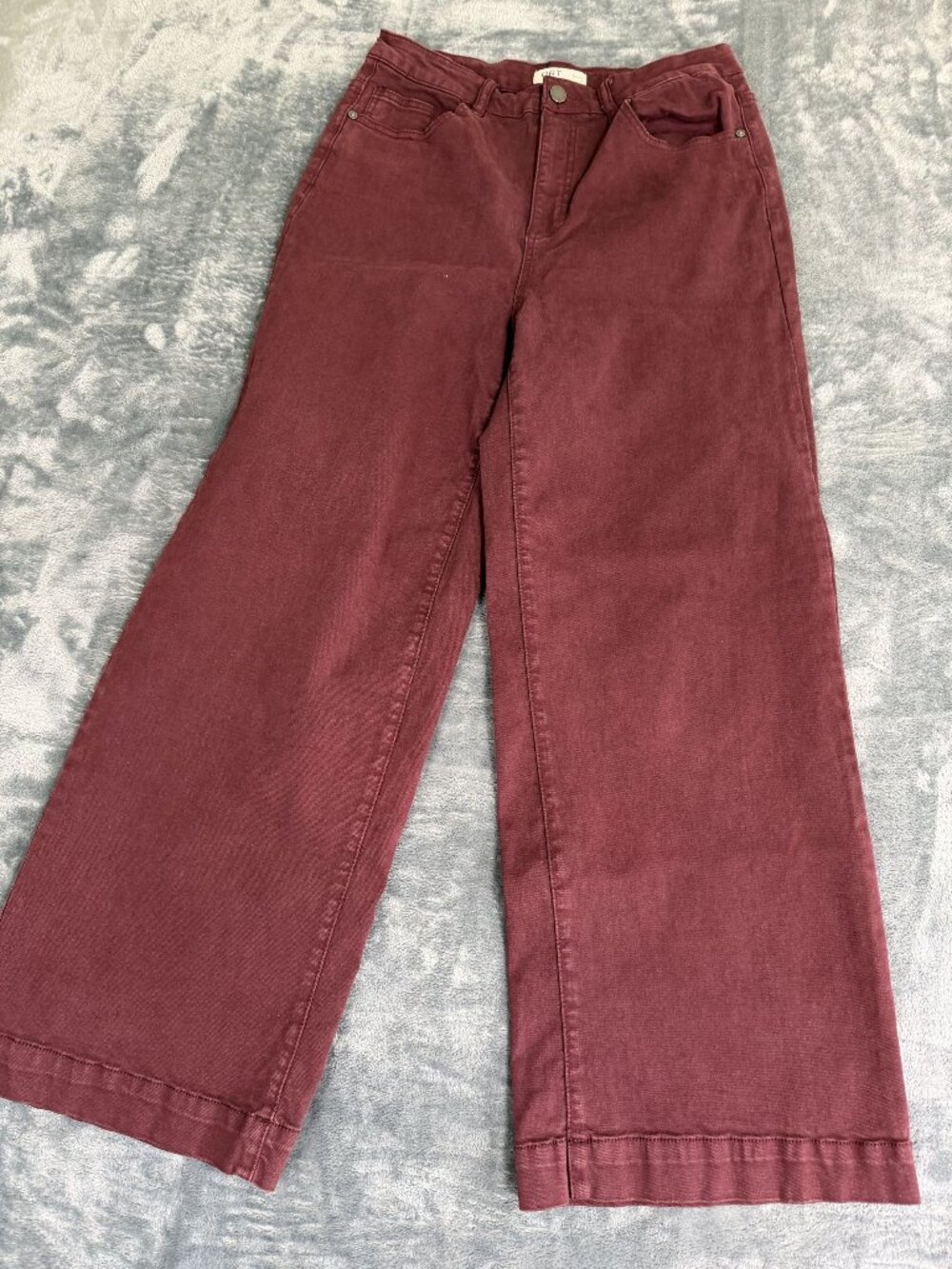 OAT New York Womens Wide-Leg Burgundy Denim Pants Size 8/29